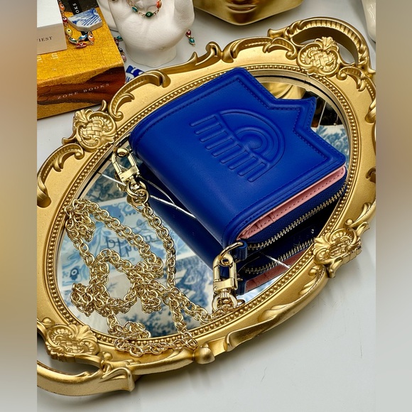 🆕 CHIARA FERRAGNI 🧿 BNIB Eyelike Motif Chain Linked Wallet - Blue - WOC - Picture 10 of 15